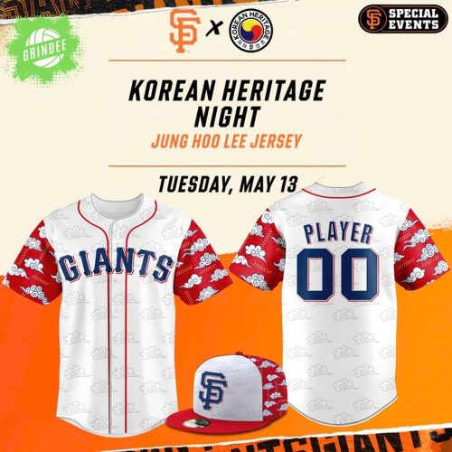 Limited Edition San Francisco Giants x Jung Hoo Lee Korean Heritage Night Baseball Jersey (May 13, 2025)