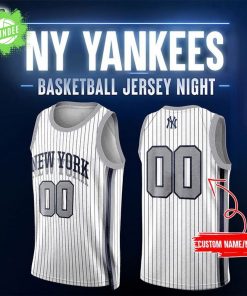 Limited Personalized Edition NY Yankees 2025 Basketball Jersey Night
