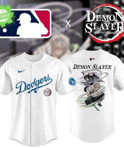 Los Angeles Dodgers x Demon Slayer White Baseball Jersey Nike 2025