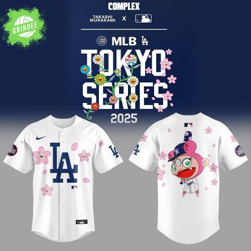 Los Angeles Dodgers x Takashi Murakami MLB World Tour Tokyo Series Blue Baseball Jersey 2025