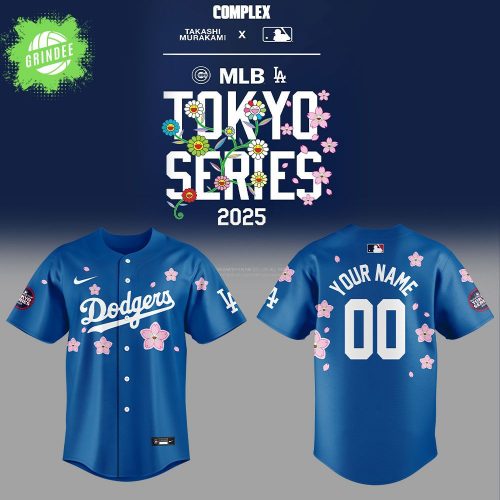 Los Angeles Dodgers x Takashi Murakami MLB World Tour Tokyo Series Blue Custom Jersey 2025