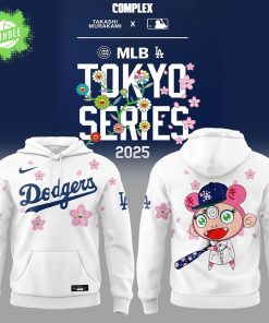Los Angeles Dodgers x Takashi Murakami MLB World Tour Tokyo Series White Hoodie 2025