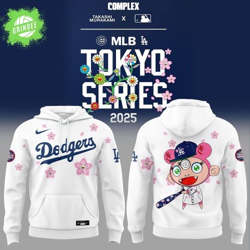 Los Angeles Dodgers x Takashi Murakami MLB World Tour Tokyo Series White Hoodie 2025