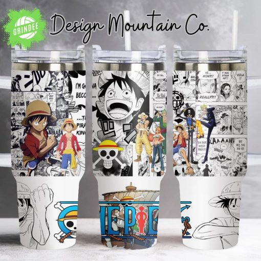 Luffy One Piece Anime Custom Stanley Quencher 40oz Tumbler With Handle