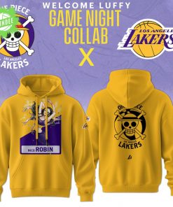 Luffy and the Straw Hat Pirates x Los Angeles Lakers Yellow Hoodie
