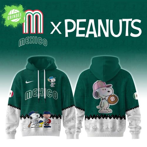 Mexico Baseball Team X Peanuts 2025 WBC Nike Green Hoodie Limited Edition