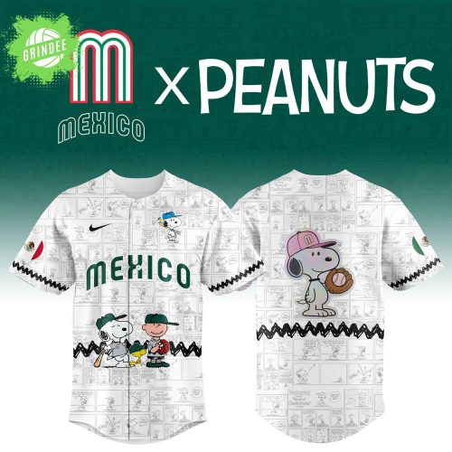 Mexico Baseball Team X Peanuts 2025 WBC White Baseball Jersey Limited Edition