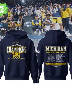 Michigan Wolverines 2025 Big Ten Men’s Basketball Conference Tournament Champions Hoodie Limited Edition
