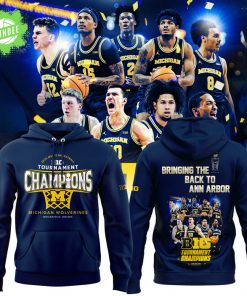 Michigan Wolverines Men’s Basketball Big Ten Tournament Champions Hoodie 2025