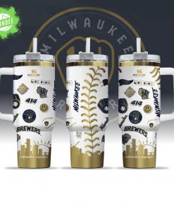 Milwaukee Brewers Baseball 40oz Golden Tumbler Limited Edition