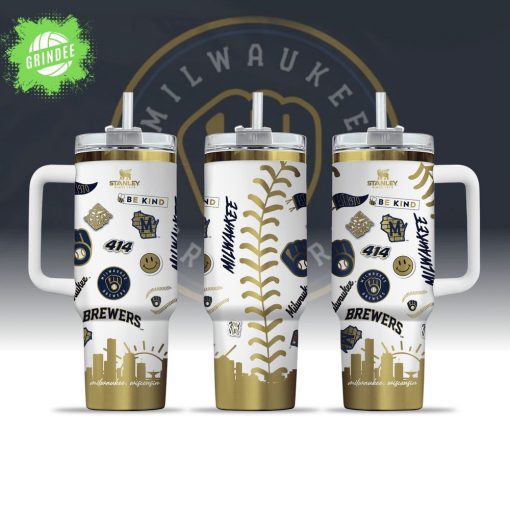 Milwaukee Brewers Baseball 40oz Golden Tumbler Limited Edition