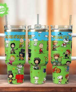 Mistmerch Guns N’ Roses x Peanuts Custom Stanley 40oz Stainless Steel Tumbler