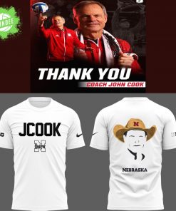 Nebraska Volleyball 2025 Coach John Cook Limited White T-shirt