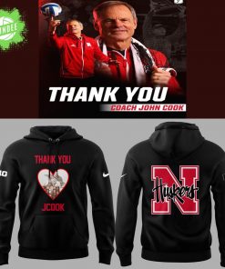 Nebraska Volleyball 2025 Thanks Coach John Cook Black Hoodie – Limited Edition