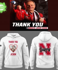 Nebraska Volleyball 2025 Thanks Coach John Cook White Hoodie – Limited Edition