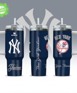 New York Yankees Baseball Tumbler 40oz Custom Handle Fan Edition
