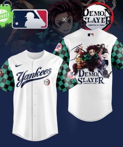 New York Yankees X Demon Slayer White Edition Baseball Jersey 2025