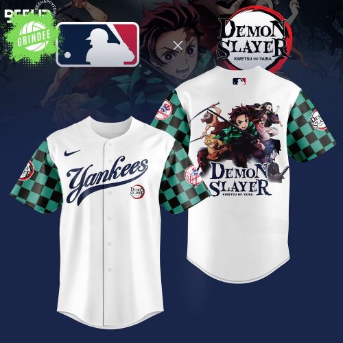 New York Yankees X Demon Slayer White Edition Baseball Jersey 2025