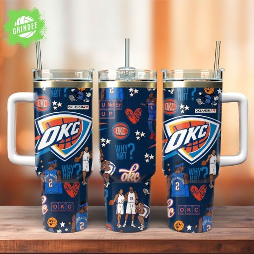 Oklahoma City Thunder NBA Custom Stanley 40oz Stainless Steel Tumbler 2025