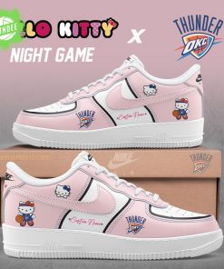 Oklahoma City Thunder X Hello Kitty Night AF1 Shoes Custom Name for Fans