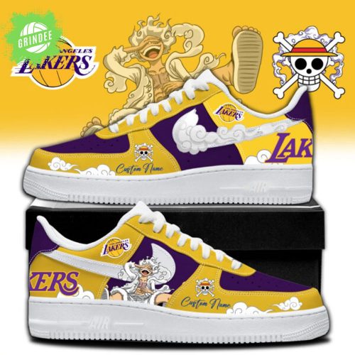 One Piece x Lakers AF1 Shoes Limited Edition Custom Name 2025