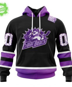 Orlando Solar Bears Hockey Fights Cancer Pink Ribbon Hoodie 2025