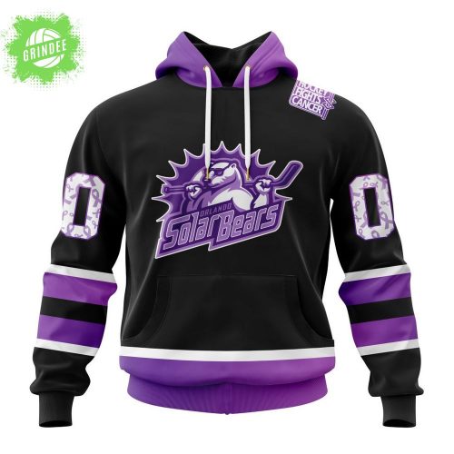 Orlando Solar Bears Hockey Fights Cancer Pink Ribbon Hoodie 2025