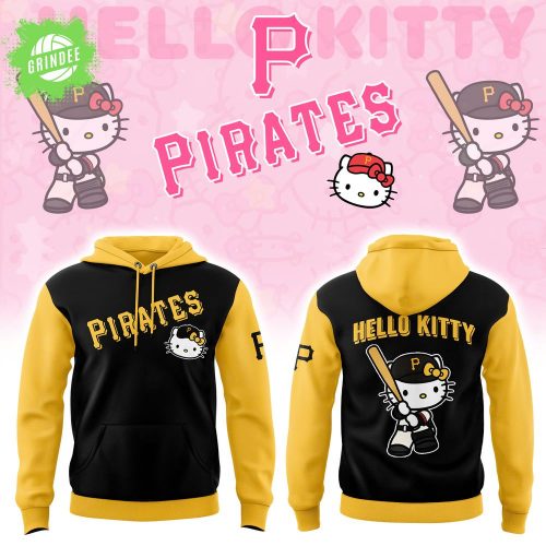 Pittsburgh Pirates X Hello Kitty Black Hoodie 2025 New Release