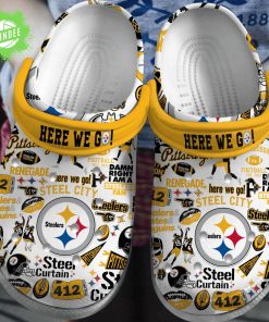 Pittsburgh Steelers “Here We Go” Clogs Shoes Limited Edition