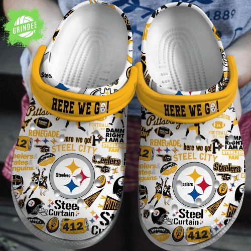 Pittsburgh Steelers “Here We Go” Clogs Shoes Limited Edition