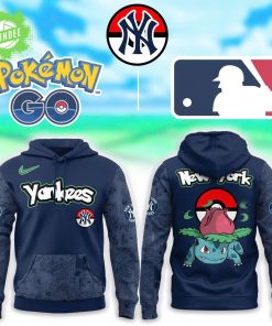 Pokémon Go Bulbasaur x New York Yankees Hoodie Custom Baseball Style
