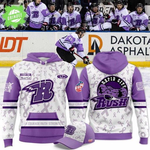 Rapid City Rush Hockey Fights Cancer Hoodie 2025 – NHL Charity Special