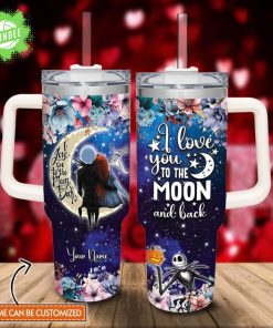 SKINNY STRAIGHT i love you to the moon and back custom name 40Oz TUMBLER