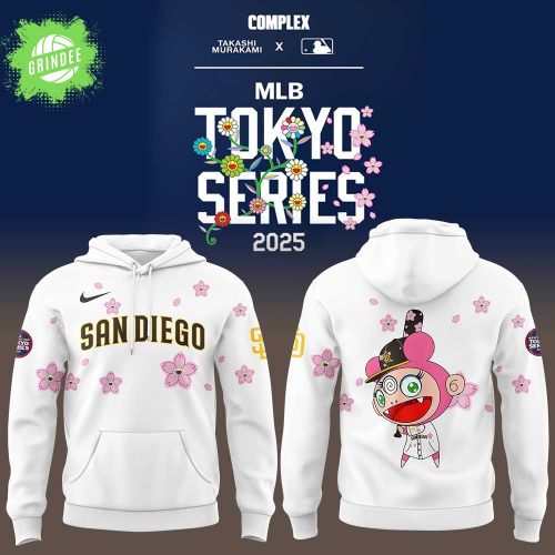 San Diego Padres x Takashi Murakami MLB World Tour Tokyo Series White Hoodie 2025