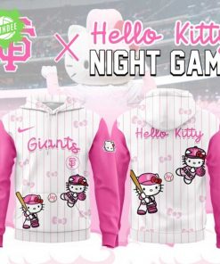 San Francisco Giants x Hello Kitty  night game Pink Logo Hoodie