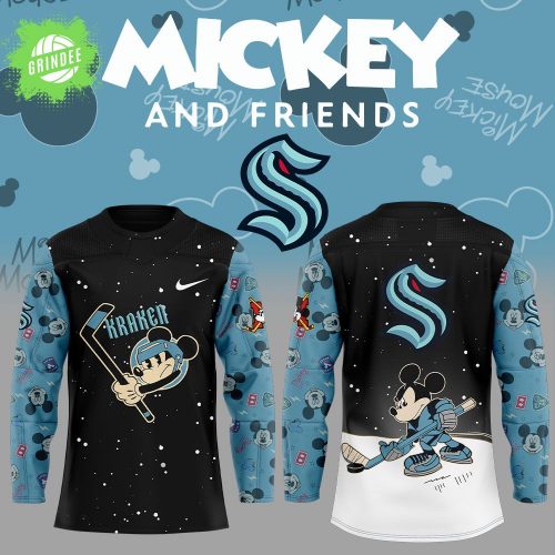 Seattle Kraken Mickey & Friends Uniform Hockey Jersey