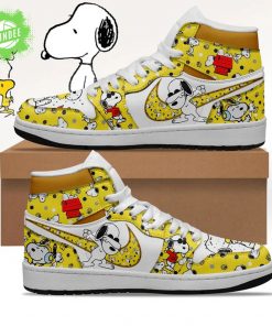 Snoopy AJ1 Sneaker Custom Design in Yellow