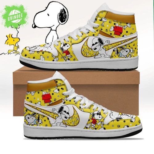 Snoopy AJ1 Sneaker Custom Design in Yellow