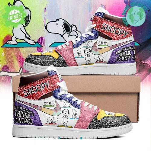 Snoopy Sneaker “Today I Will Not Stress” Personalized AF1 Shoes