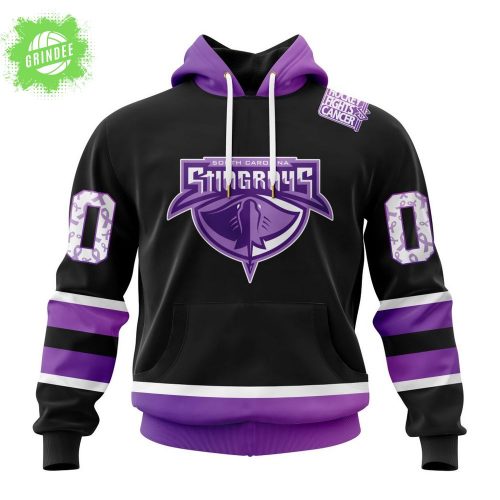 South Carolina Stingrays Hockey Fights Cancer Support Hoodie 2025