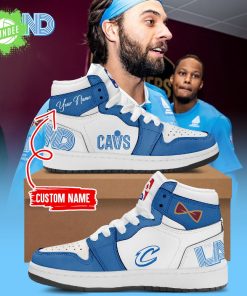 Special Edition Cleveland Cavaliers Blue AJ1 Sneakers Custom Name