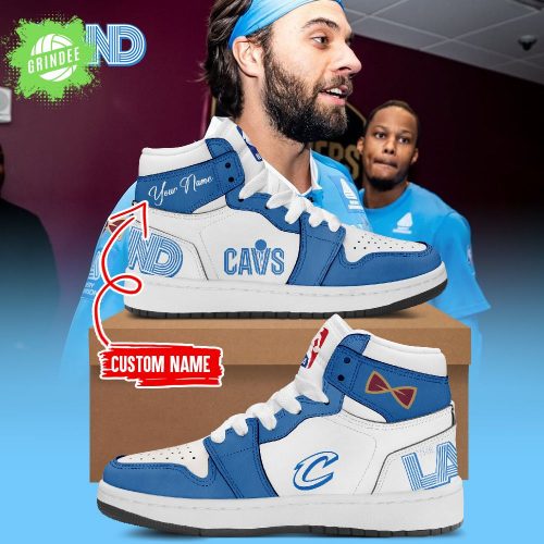 Special Edition Cleveland Cavaliers Blue AJ1 Sneakers Custom Name