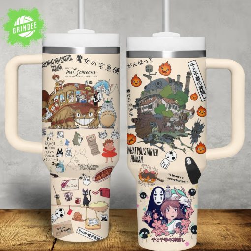 Spirited Away Anime Custom Stanley Quencher 40oz Tumbler With Handle Studio Ghibli