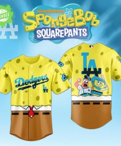 Spongebob x MLB Los Angeles Dodgers Edition baseball Jersey 2025