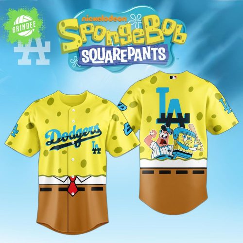 Spongebob x MLB Los Angeles Dodgers Edition baseball Jersey 2025