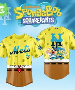Spongebob x MLB New York Mets Limited Edition baseball Jersey 2025