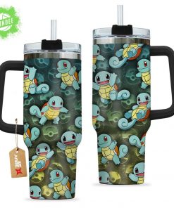 Squirtle Pokémon Anime Custom Stanley Quencher 40oz Stainless Steel Tumbler