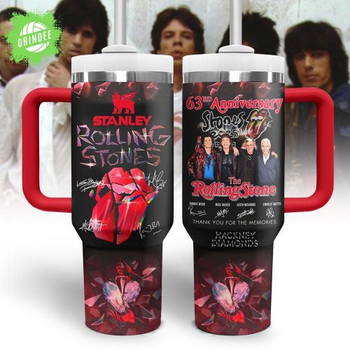 The Rolling Stones Stanley Quencher 40oz Tumbler Custom Music Edition with Handle