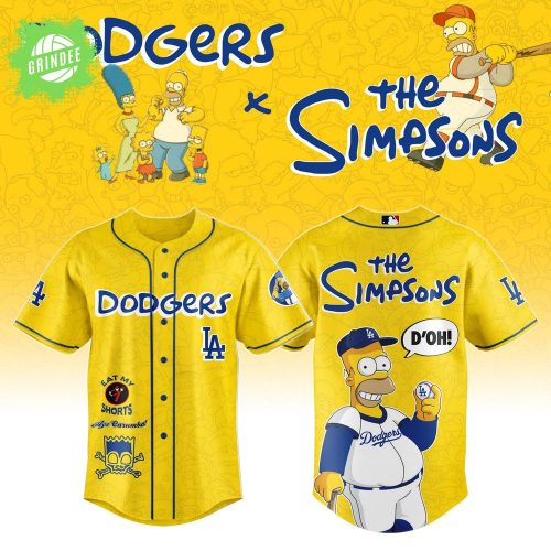 The Simpsons “Eat My Shorts” x MLB Los Angeles Dodgers Baseball Jersey 2025