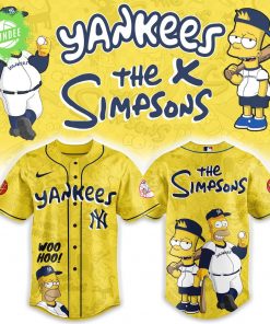 The Simpsons x Yankees Yellow Heritage Baseball Jersey Vintage Style